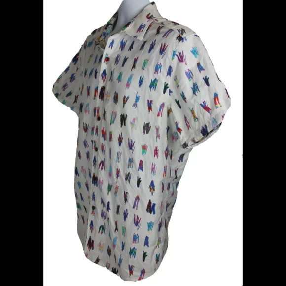 Robert Graham Button up short sleeve Colorful Sz L - Picture 3 of 7